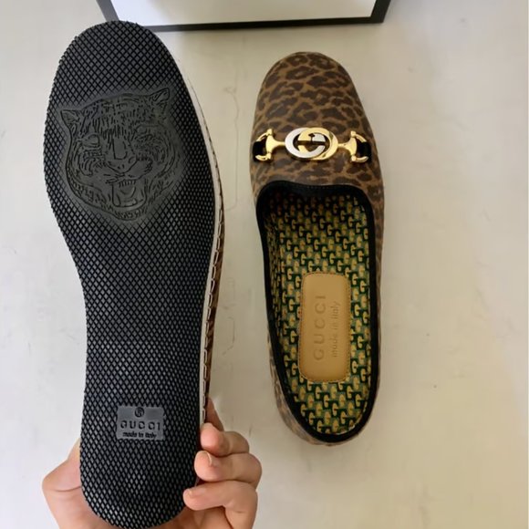 NWT - Gucci Leopard Mixed Metal Espadrilles Flats - Size 8 - Picture 7 of 7